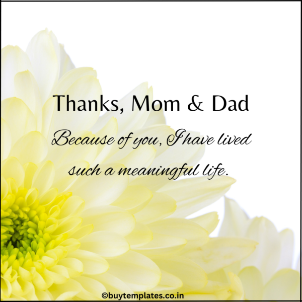 Thank You Card for Parents