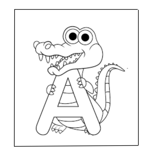 Cute Alligator Colouring Pages