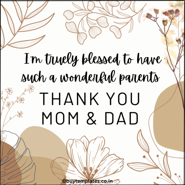 Thank You Card for Parents