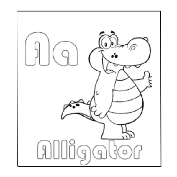Cute Alligator Colouring Pages